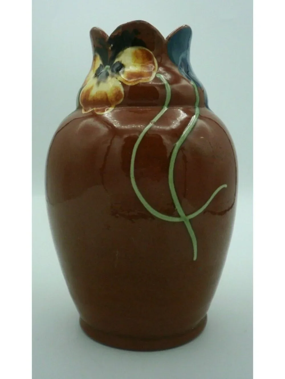 Antique Art Nouveau Vase By Paul Anna Wranitzky Jugenstil PAW Pansy Flower